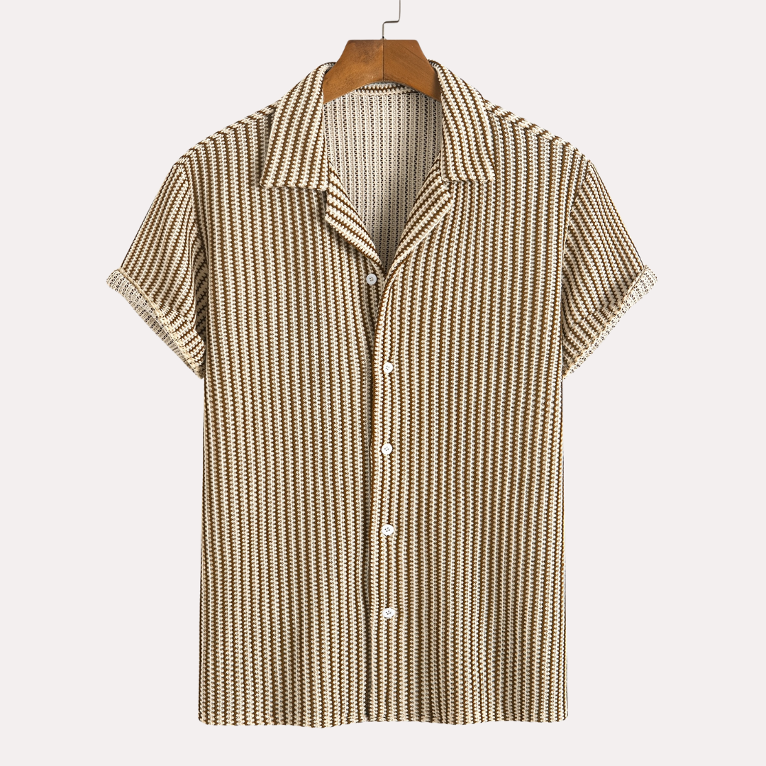 MARCEL | Élégante Chemise Rayée Rétro Texturée