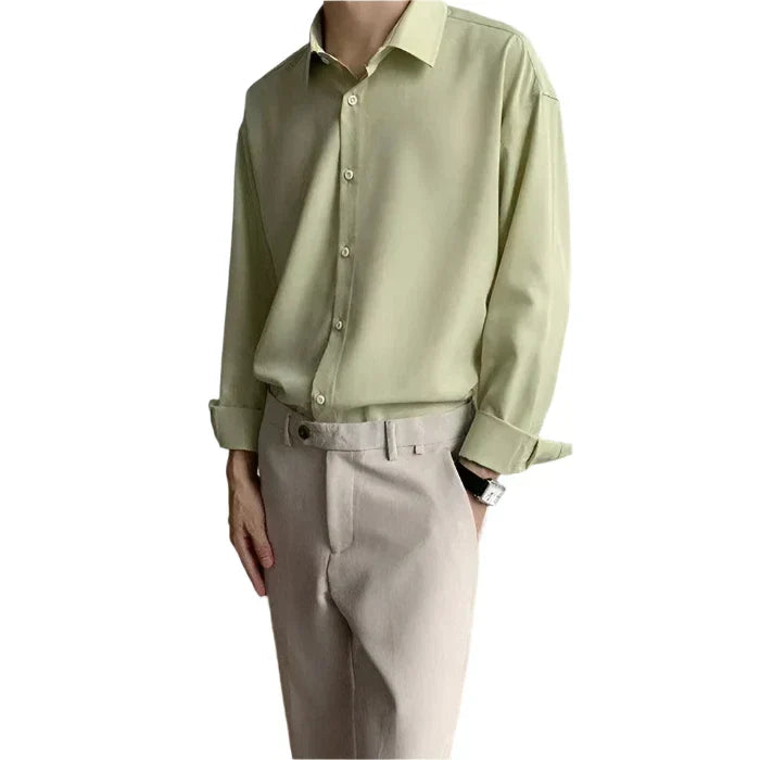 Nicolas | Lightweight Cotton-Linen Shirt - Soft Green