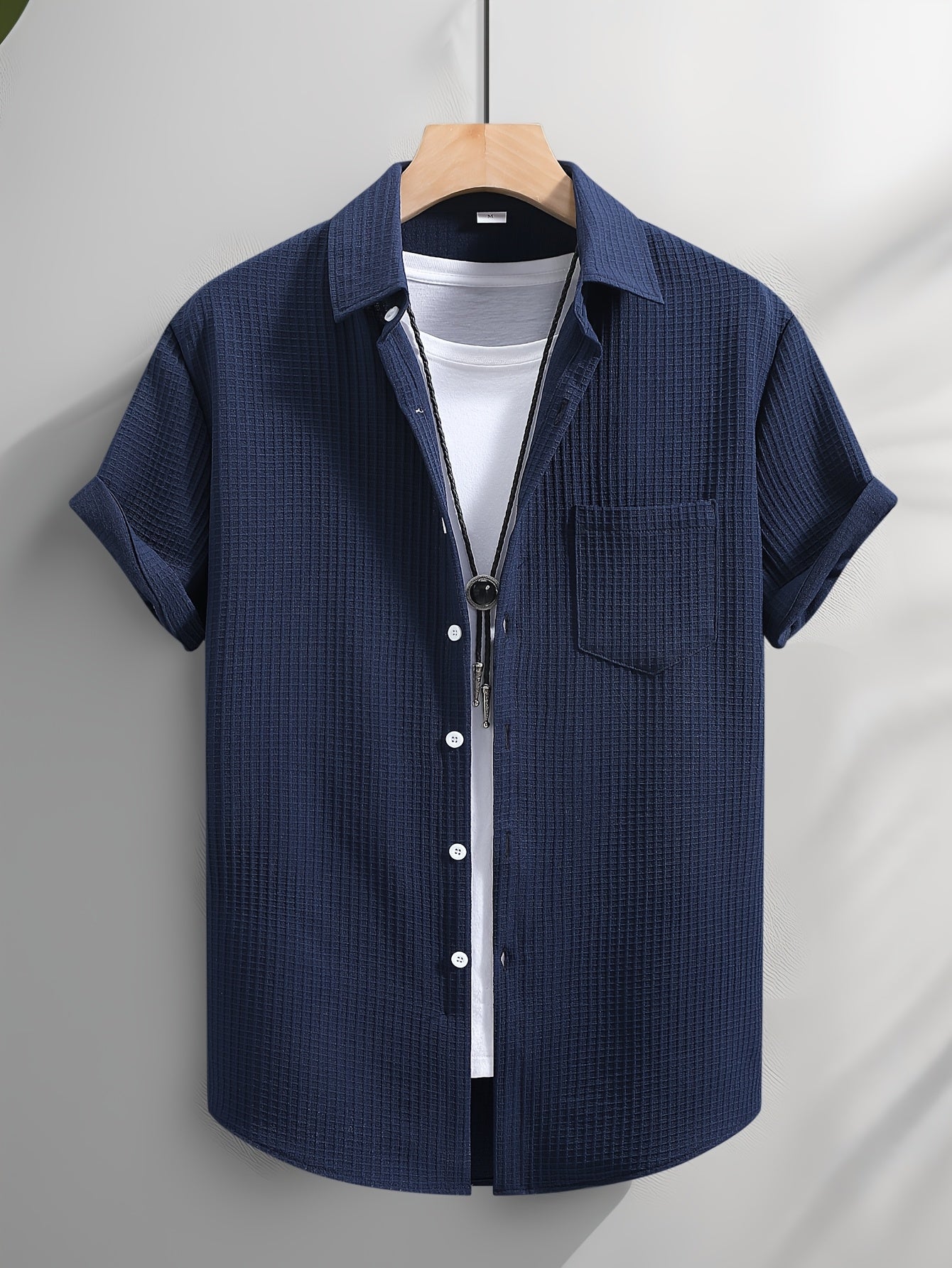GABRIEL | Chic Textured Shirt in Elegant Marine Style
